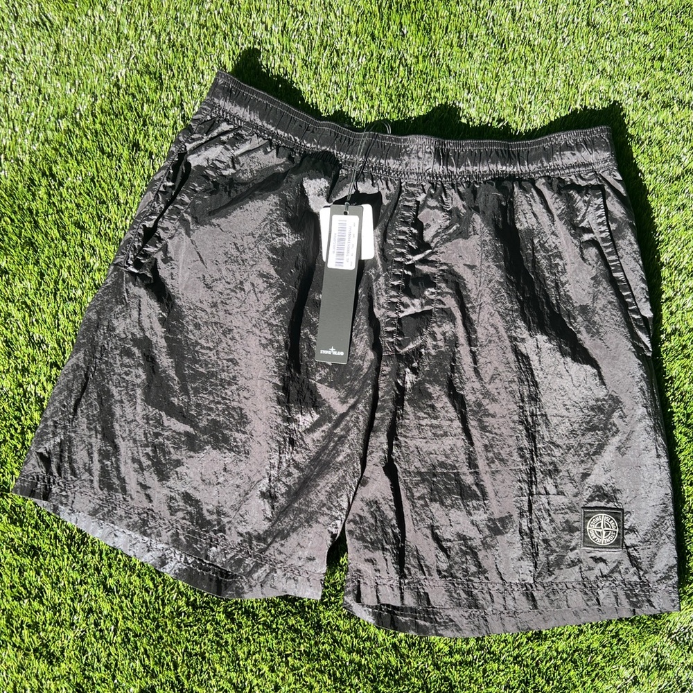 Stone Island Econyl Regenerated Metallic Nylon Swim Shorts.